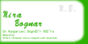 mira bognar business card